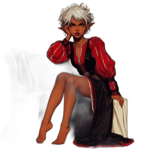 dress, concept art, fantasy art, pixel art, watercolor, fire, red, dark transparent PNG cut-out