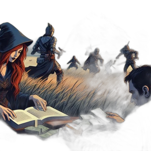 concept art, fantasy art, comic book art, pixel art, fire, fog, forest, underwater transparent PNG cut-out