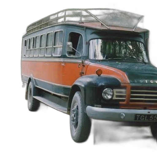 car, photorealistic, 3d render, concept art, old-fashioned, orange, black, bus transparent PNG cut-out