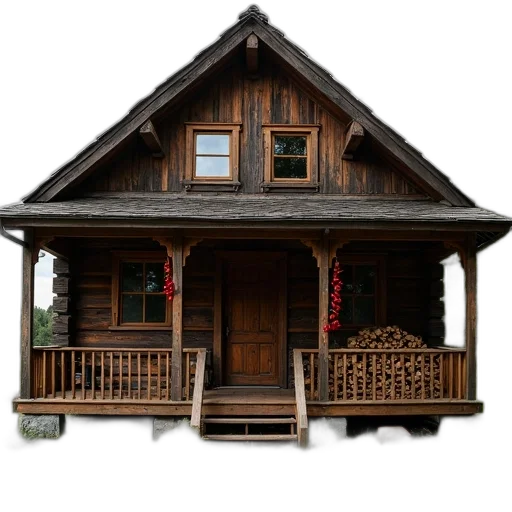 building, furniture, 3d render, photorealistic, concept art, rustic, wooden, cabin transparent PNG cut-out