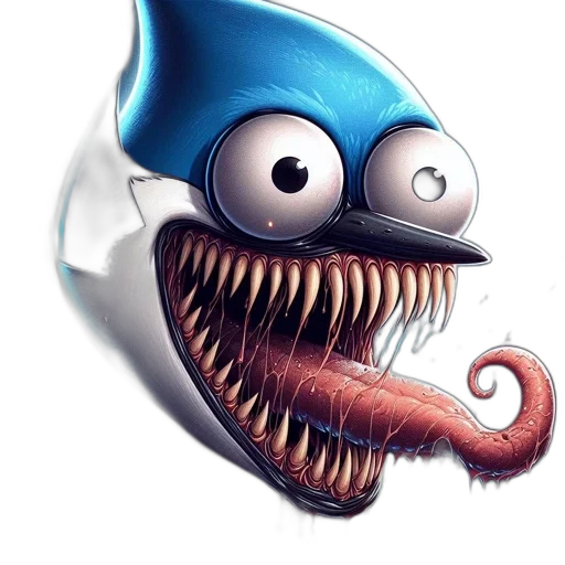 creature, mask, face, concept art, 3d render, photorealistic, pixel art, blue transparent PNG cut-out