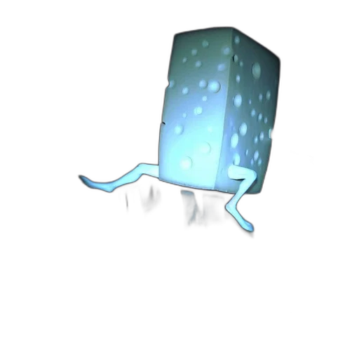 robot, creature, crown, umbrella, 3d render, concept art, vaporwave, pixel art transparent PNG cut-out