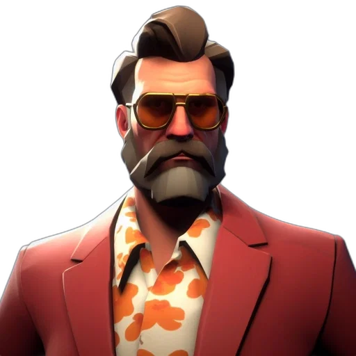 jacket, face, staff, weapon, concept art, 3d render, cartoon, pixel art transparent PNG cut-out