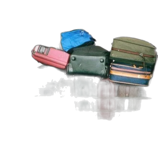 3d render, photorealistic, pastel, green, colorful, cart, full, luggage transparent PNG cut-out