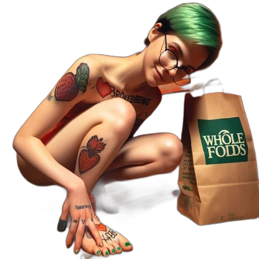 food, shoes, jewelry, photorealistic, concept art, fantasy art, comic book art, green transparent PNG cut-out