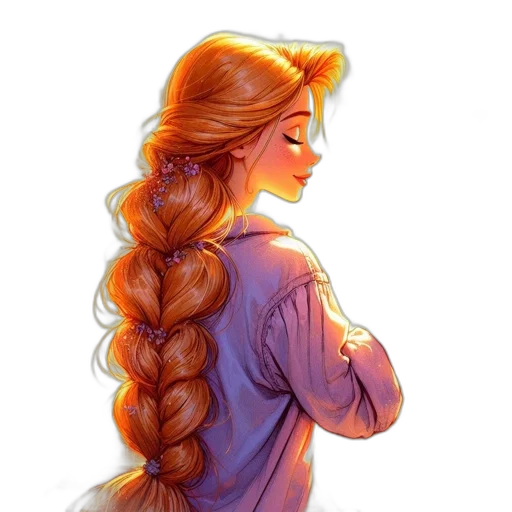 hair, dress, crown, staff, fantasy art, watercolor, concept art, pixel art transparent PNG cut-out