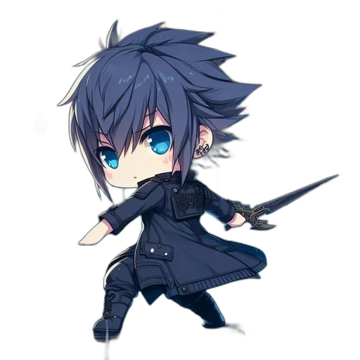 staff, weapon, sword, anime, pixel art, fantasy art, concept art, blue transparent PNG cut-out