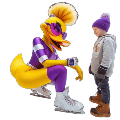 dragon, creature, animal, hat, anthropomorphic, duck, mascot, wears transparent PNG cut-out