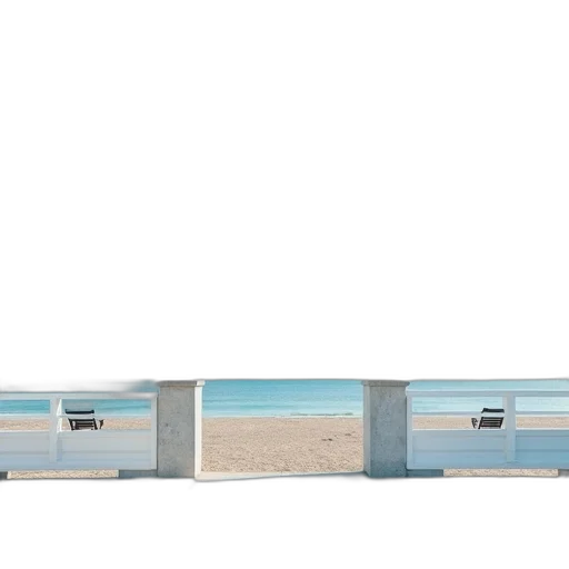 3d render, beach, serene, scene, clear, blue, sky, calm transparent PNG cut-out