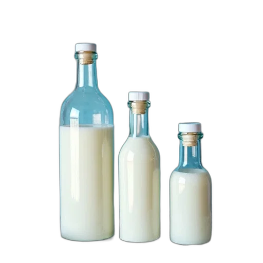 bottle, food, 3d render, blue, three, glass, bottles, white transparent PNG cut-out