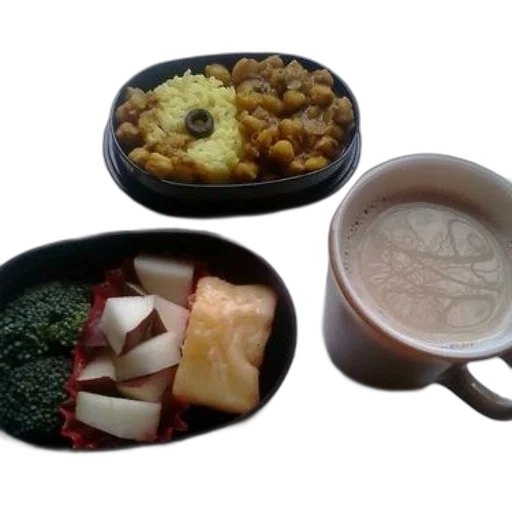 food, monochrome, bento, box, meal, rice, curry, vegetables transparent PNG cut-out