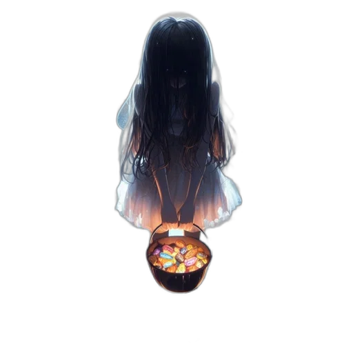 dress, mask, hair, crown, anime, 3d render, concept art, photorealistic transparent PNG cut-out