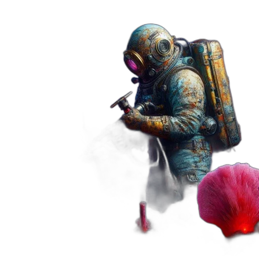 robot, creature, jacket, weapon, concept art, cyberpunk, watercolor, fantasy art transparent PNG cut-out