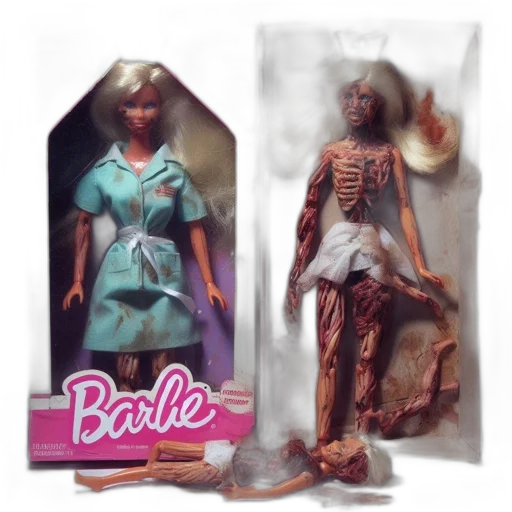 concept art, 3d render, pastel, two, barbie, dolls, featured, one transparent PNG cut-out