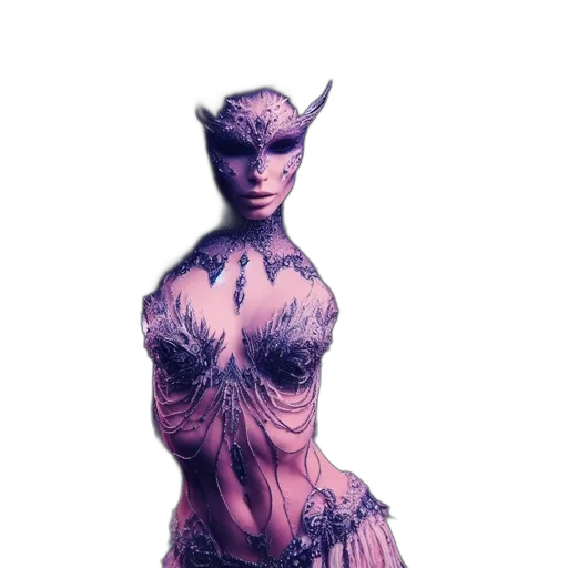 dress, creature, mask, dragon, fantasy art, concept art, 3d render, comic book art transparent PNG cut-out