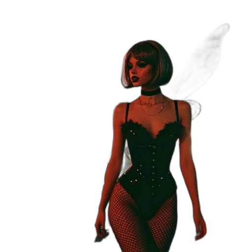 dress, mask, concept art, 3d render, comic book art, pixel art, fire, neon lights transparent PNG cut-out
