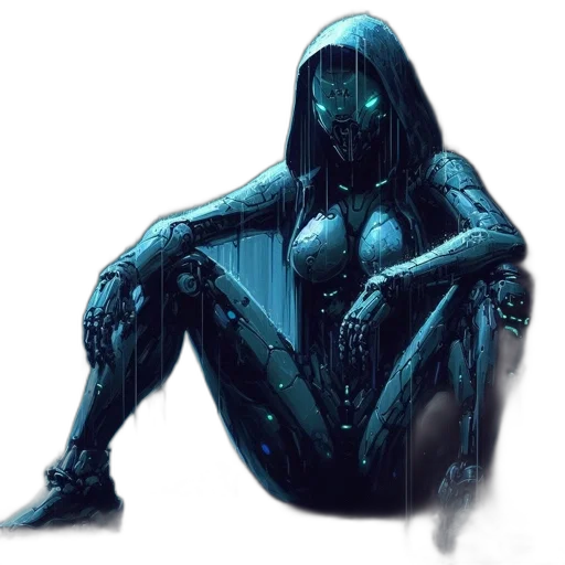 robot, mask, creature, dress, cyberpunk, concept art, comic book art, fantasy art transparent PNG cut-out