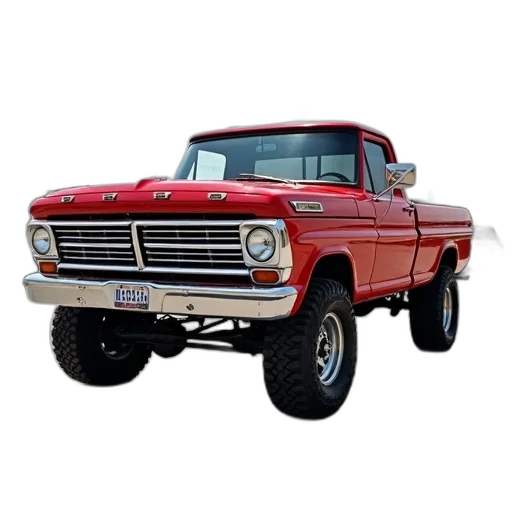 car, photorealistic, 3d render, red, pickup, truck, parked, lot transparent PNG cut-out
