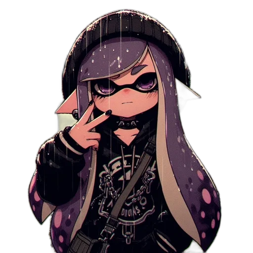 jacket, weapon, staff, hat, pixel art, concept art, cyberpunk, anime transparent PNG cut-out