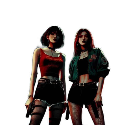 jacket, weapon, cyberpunk, comic book art, concept art, pixel art, neon lights, outer space transparent PNG cut-out