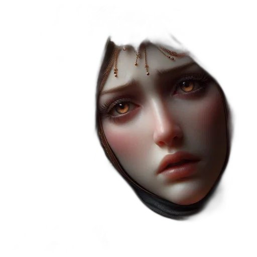face, mask, crown, jewelry, photorealistic, fantasy art, concept art, 3d render transparent PNG cut-out