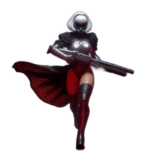 robot, sword, staff, weapon, concept art, 3d render, fantasy art, comic book art transparent PNG cut-out