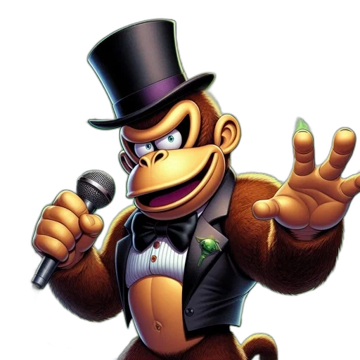 staff, hat, animal, concept art, cartoon, 3d render, anthropomorphic, monkey transparent PNG cut-out