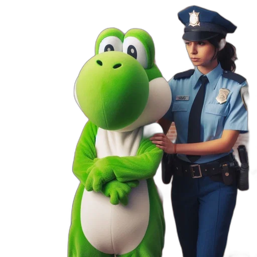 staff, animal, dragon, concept art, 3d render, photorealistic, police, officer transparent PNG cut-out