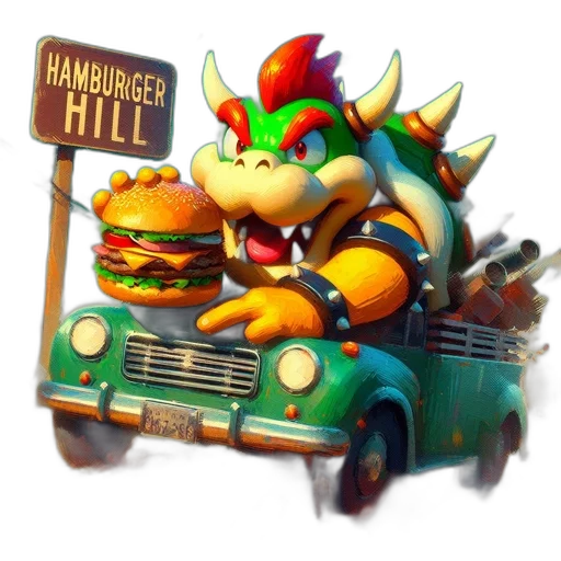 car, food, dragon, concept art, pixel art, 3d render, fantasy art, anthropomorphic transparent PNG cut-out