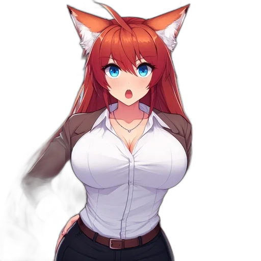 staff, dress, animal, jacket, anime, pixel art, fantasy art, concept art transparent PNG cut-out