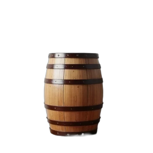 bottle, furniture, crown, jacket, 3d render, earth tones, wooden, barrel transparent PNG cut-out