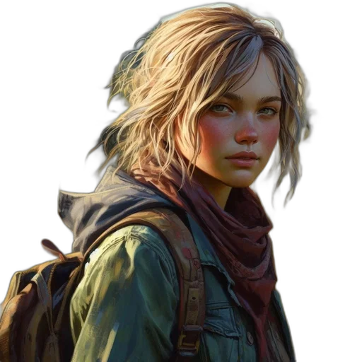jacket, face, weapon, concept art, photorealistic, fantasy art, comic book art, earth tones transparent PNG cut-out