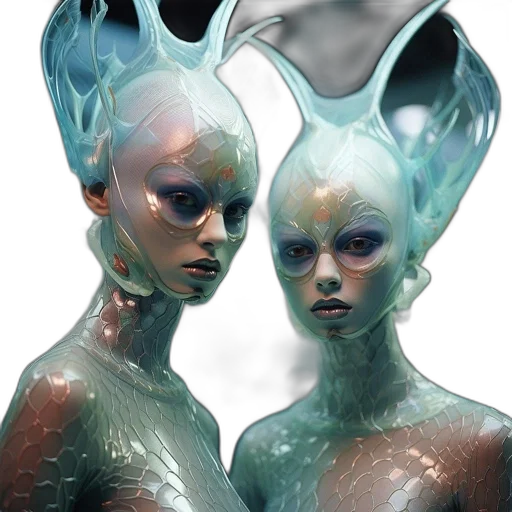 mask, creature, concept art, 3d render, fantasy art, photorealistic, outer space, underwater transparent PNG cut-out