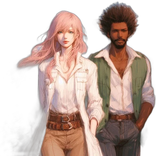 jacket, concept art, fantasy art, anime, comic book art, city street, pastel, golden transparent PNG cut-out