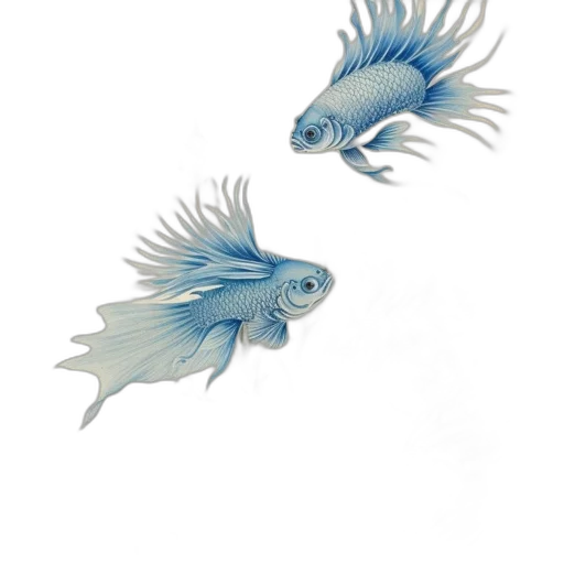 creature, animal, photorealistic, concept art, watercolor, 3d render, underwater, blue transparent PNG cut-out