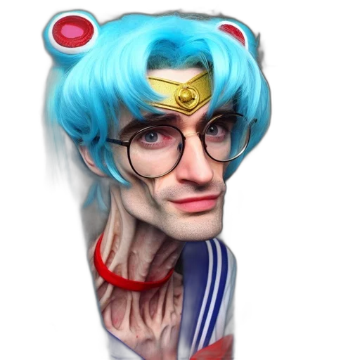face, staff, weapon, creature, anime, cartoon, concept art, comic book art transparent PNG cut-out
