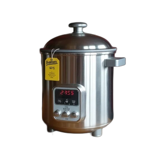 robot, stainless, steel, appliance, silver, lid, placed, wooden transparent PNG cut-out