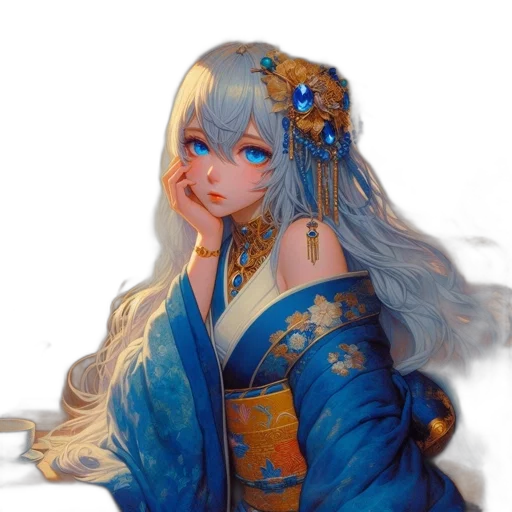 dress, staff, dragon, face, fantasy art, concept art, anime, photorealistic transparent PNG cut-out