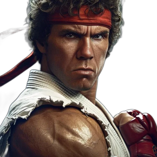 face, sword, photorealistic, comic book art, concept art, fantasy art, muscular, man transparent PNG cut-out