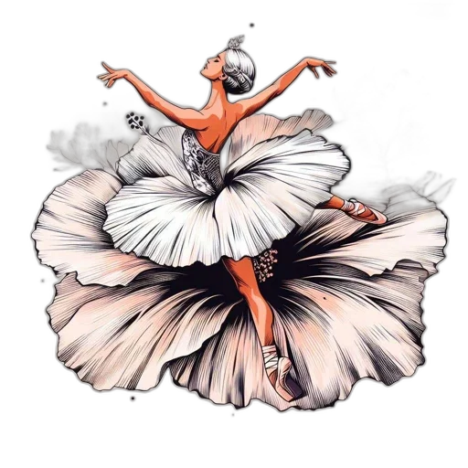dress, concept art, photorealistic, fantasy art, watercolor, elegant, ballerina, dances transparent PNG cut-out