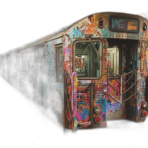 car, concept art, photorealistic, watercolor, 3d render, city street, subway, train transparent PNG cut-out