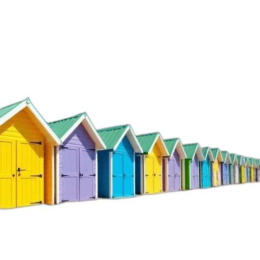 building, furniture, 3d render, concept art, photorealistic, beach, city street, colorful transparent PNG cut-out