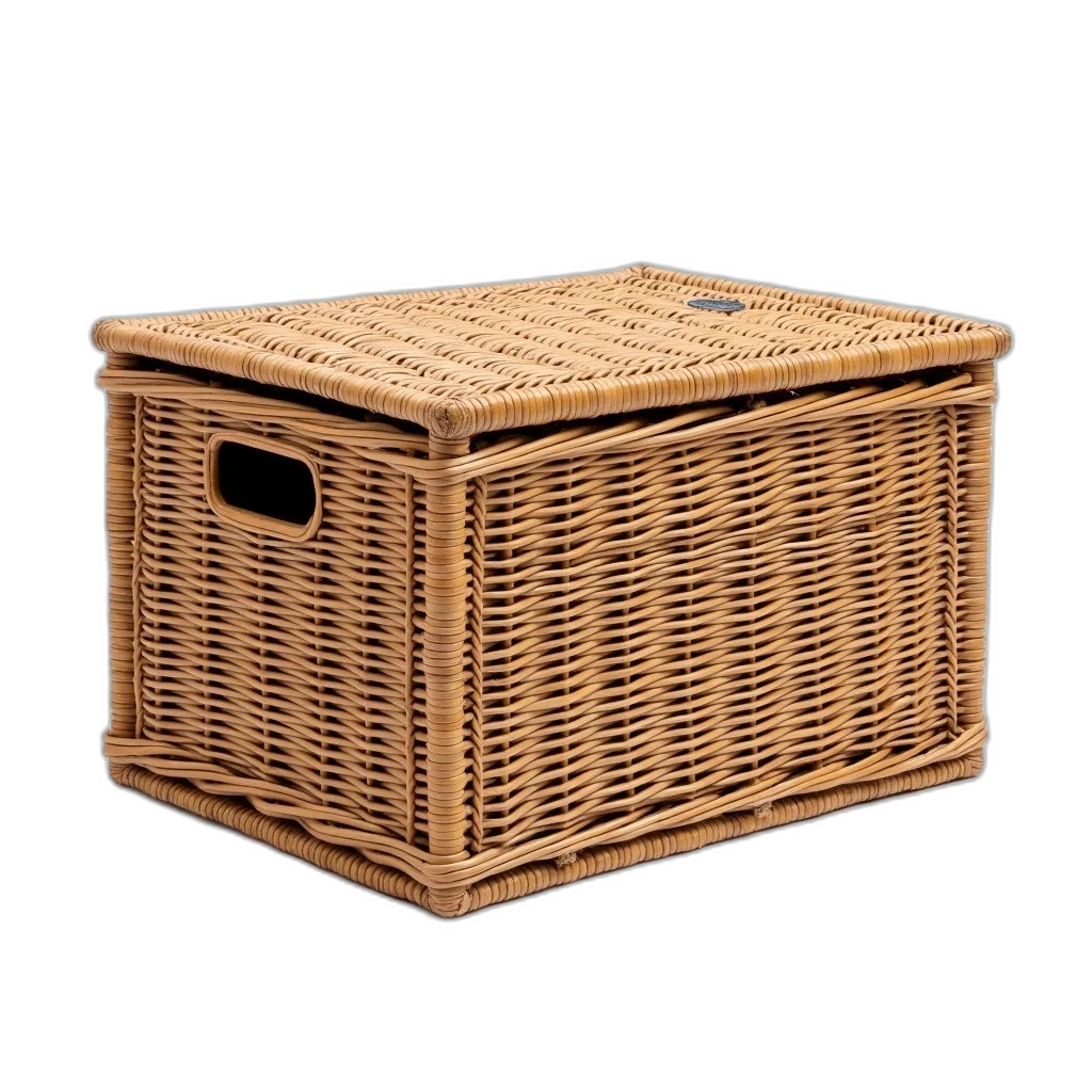 furniture, crown, hat, 3d render, photorealistic, wicker, storage, box transparent PNG cut-out