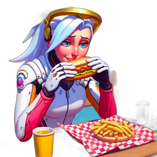 food, robot, face, weapon, concept art, pixel art, fantasy art, comic book art transparent PNG cut-out