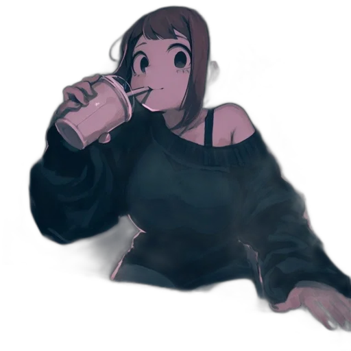 bottle, creature, robot, jacket, concept art, watercolor, vaporwave, anime transparent PNG cut-out