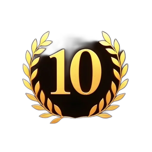 jewelry, crown, 3d render, golden, anniversary, award, number, center transparent PNG cut-out