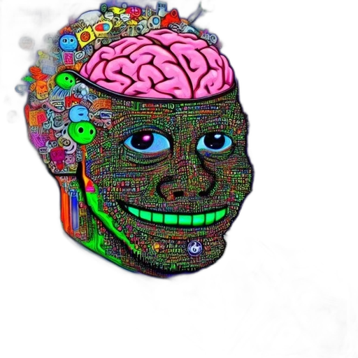 mask, robot, face, crown, vaporwave, 3d render, cyberpunk, pixel art transparent PNG cut-out