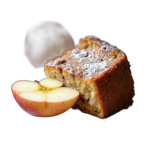food, crown, 3d render, photorealistic, plate, apple, slice, two transparent PNG cut-out