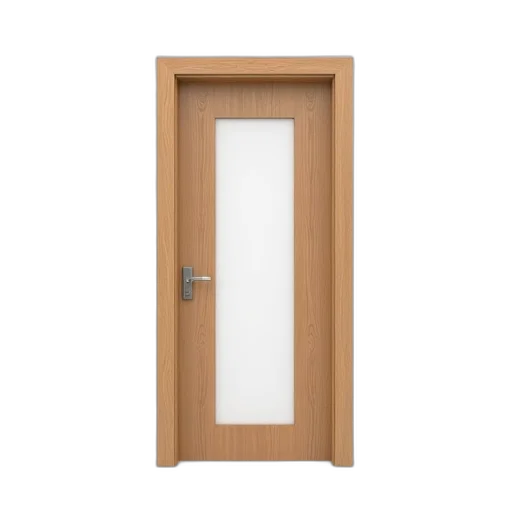 furniture, 3d render, sleek, modern, wooden, door, plain, white transparent PNG cut-out