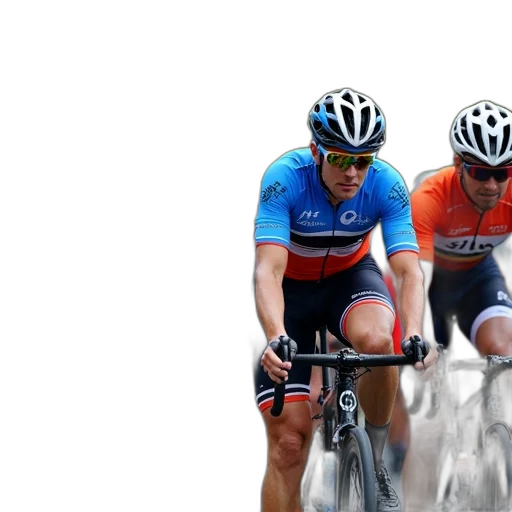 group, cyclists, lined, starting, line, race, wearing, helmets transparent PNG cut-out